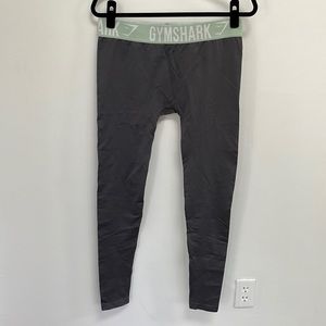 Gymshark Gray and Mint Green Logo Waistband Leggings L